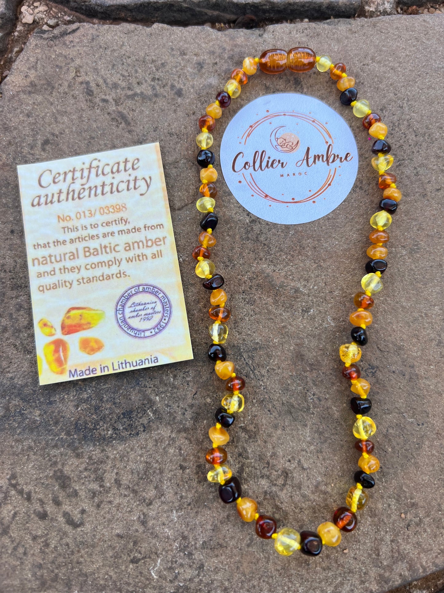 Collier Ambre Bébé - Multicolore