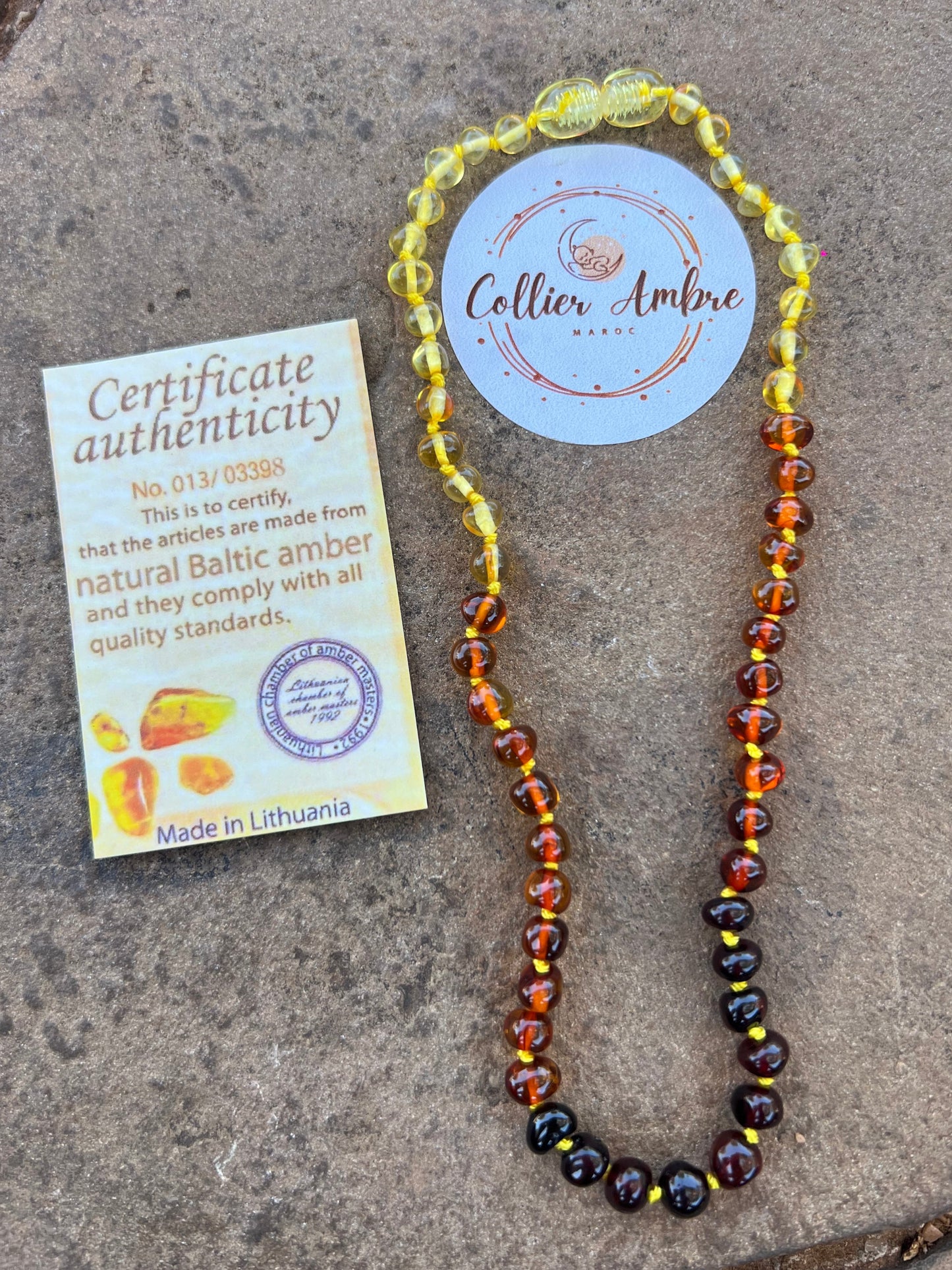 Collier Ambre Bébé - Dégradé